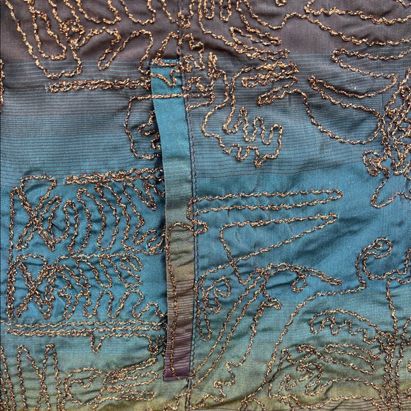 Chico's Iridescent/ Bronze Embroidered Blazer-Size 1 - Picture 8 of 12